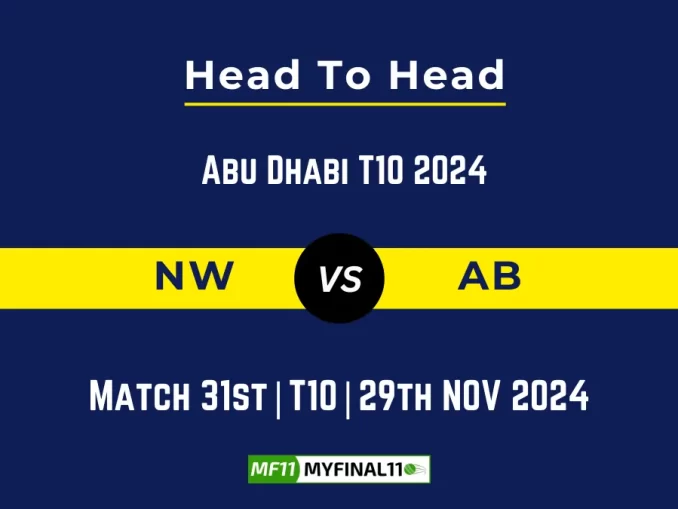 NW vs AB Player Battle, Head to Head Team Stats, Team Record - Abu Dhabi T10 2024