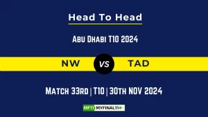 NW vs TAD Player Battle, Head to Head Team Stats, Team Record - Abu Dhabi T10 2024