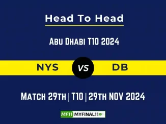 NYS vs DB Player Battle, Head to Head Team Stats, Team Record - Abu Dhabi T10 2024