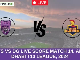 NYS vs DG Live Score Match 14, Abu Dhabi T10 League, 2024