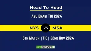 NYS vs MSA Player Battle, Head to Head Team Stats, Team Record - Abu Dhabi T10 2024