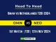 OMN vs NED Player Battle, Head to Head Team Stats, Team Record - Oman vs Netherlands T20I 2024