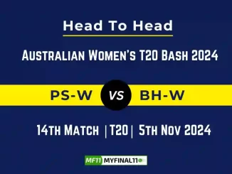 PS-W vs BH-W Player Battle, Head to Head Team Stats, Team Record - Australian Women’s T20 Bash 2024