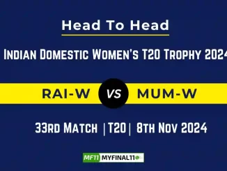 RAI-W vs MUM-W Player Battle, Head to Head Team Stats, Team Record - Indian Domestic Women's T20 Trophy 2024