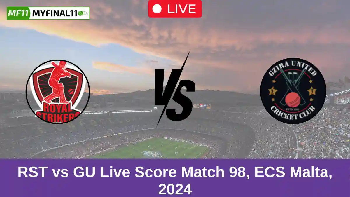 RST vs GU Live Score Match 98, ECS Malta, 2024