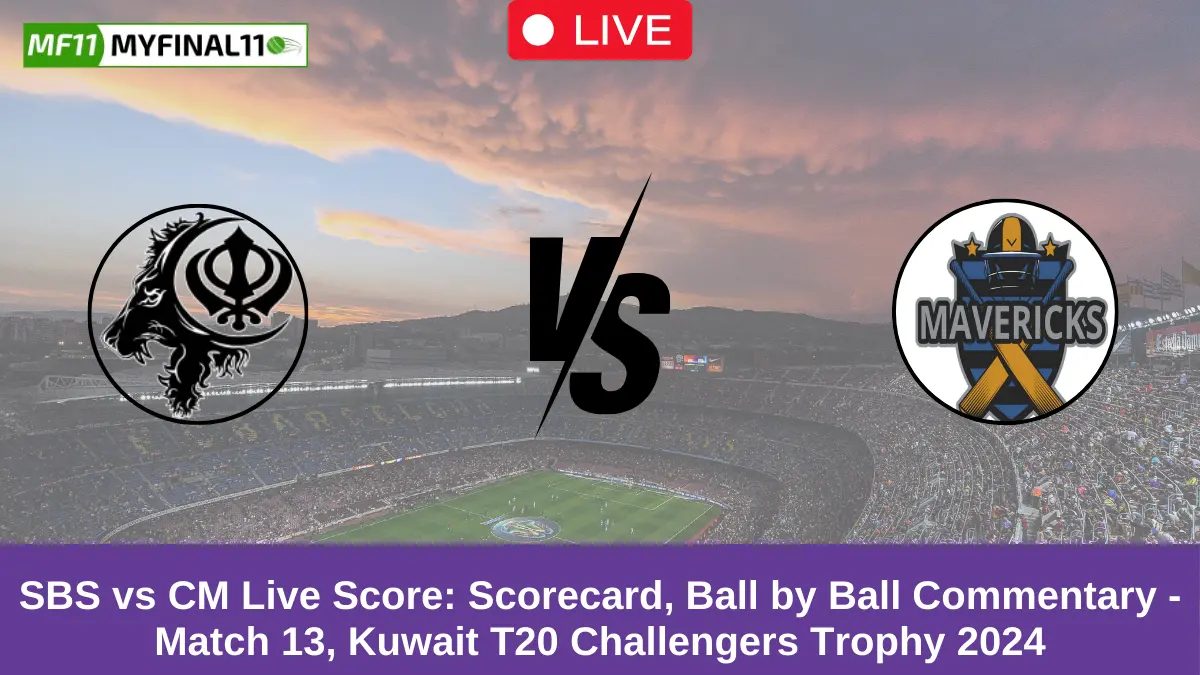 SBS vs CM Live Score Scorecard, Ball by Ball Commentary - Match 13, Kuwait T20 Challengers Trophy 2024