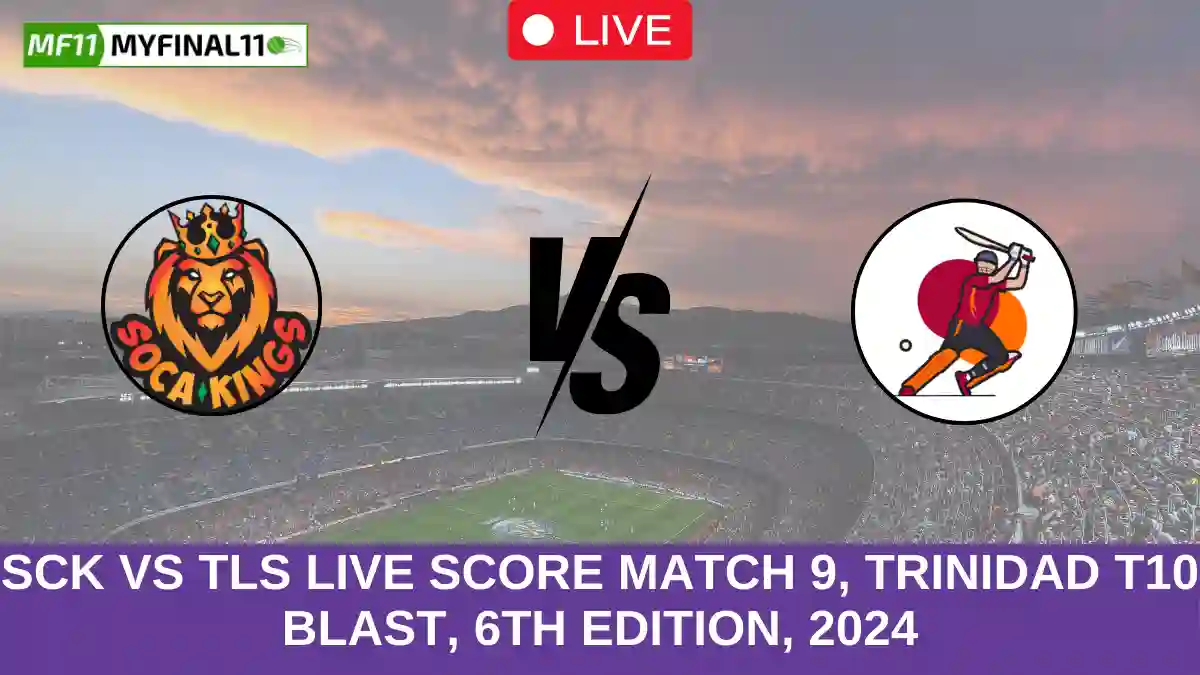 SCK vs TLS Live Score Match 9, Trinidad T10 Blast, 6th Edition, 2024