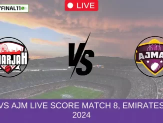 SHA vs AJM Live Score Match 8, Emirates D50, 2024