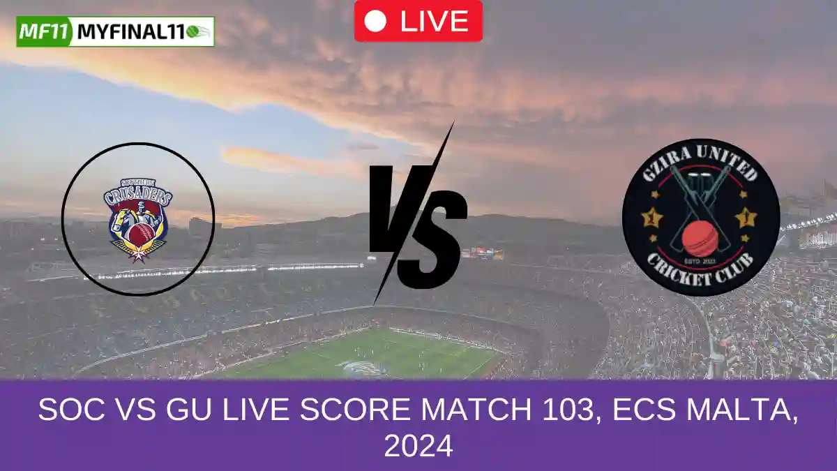 SOC vs GU Live Score Match 103, ECS Malta, 2024