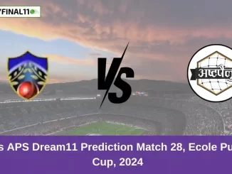 SSX vs APS Dream11 Prediction Match 28, Ecole Pune T20 Cup, 2024