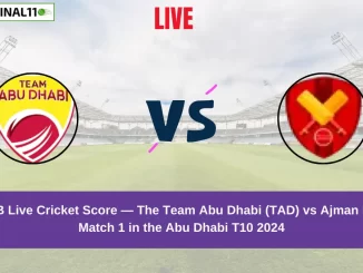 TAD vs AB Live Score: Scorecard, Ball by Ball Commentary - Match 1, Abu Dhabi T10 2024