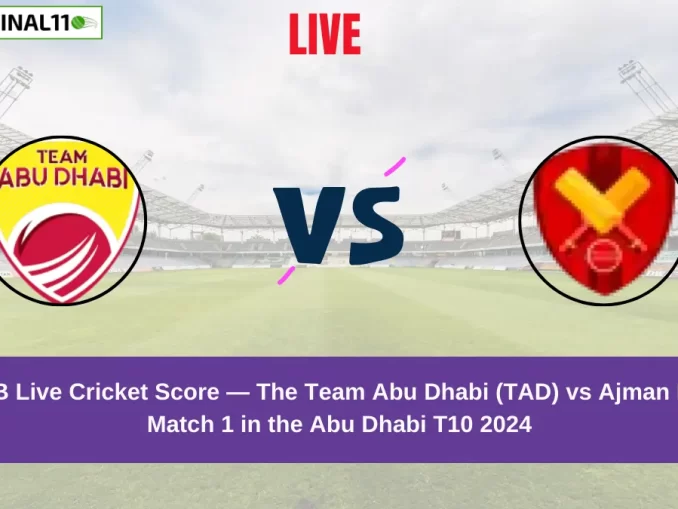 TAD vs AB Live Score: Scorecard, Ball by Ball Commentary - Match 1, Abu Dhabi T10 2024