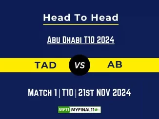 TAD vs AB Player Battle, Head to Head Team Stats, Team Record