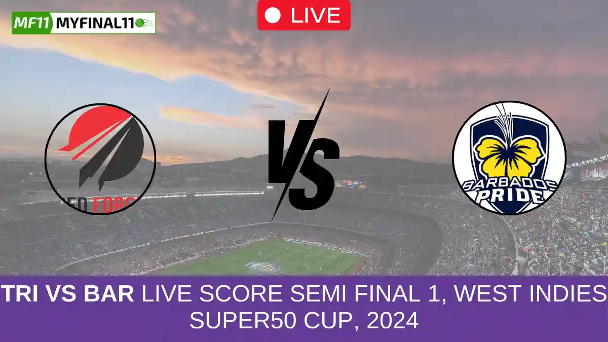 TRI vs BAR Live Score Semi Final 1, West Indies Super50 Cup, 2024