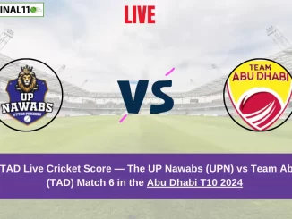 UPN vs TAD Live Score: Scorecard, Ball by Ball Commentary - Match 6, Abu Dhabi T10 2024