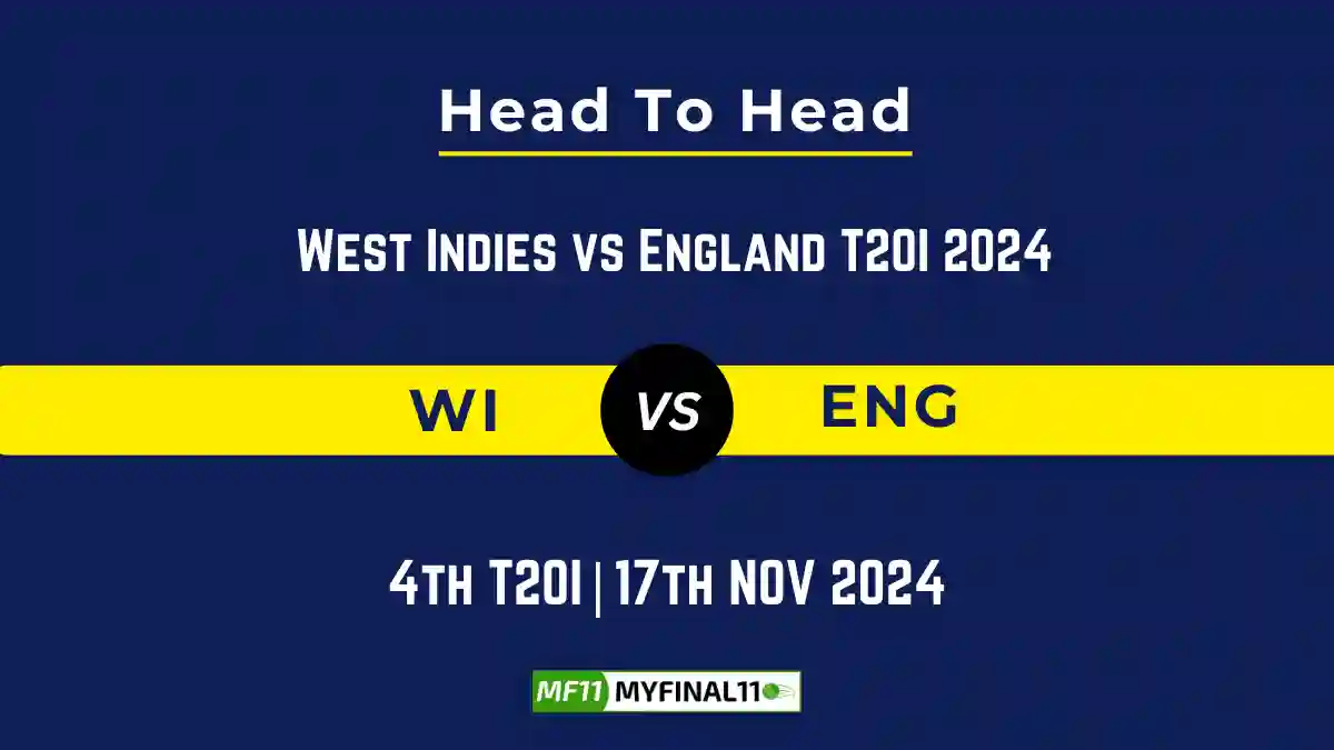 WI vs ENG Player Battle, Head to Head Team Stats, Team Record