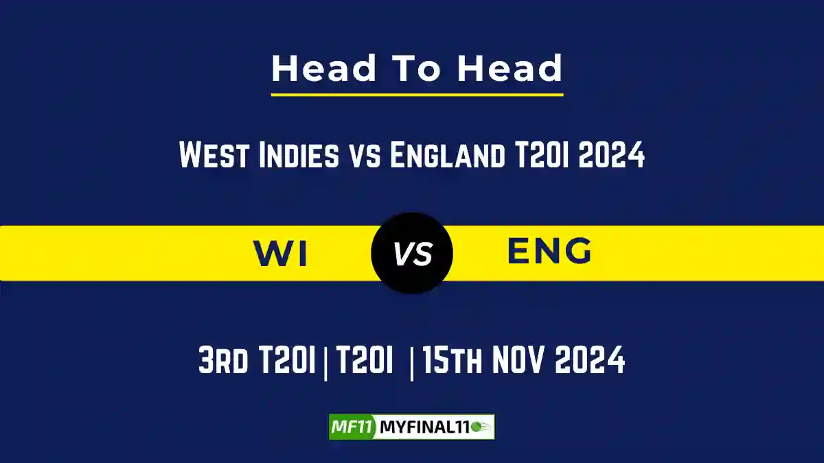 WI vs ENG Player Battle, Head to Head Team Stats, Team Record