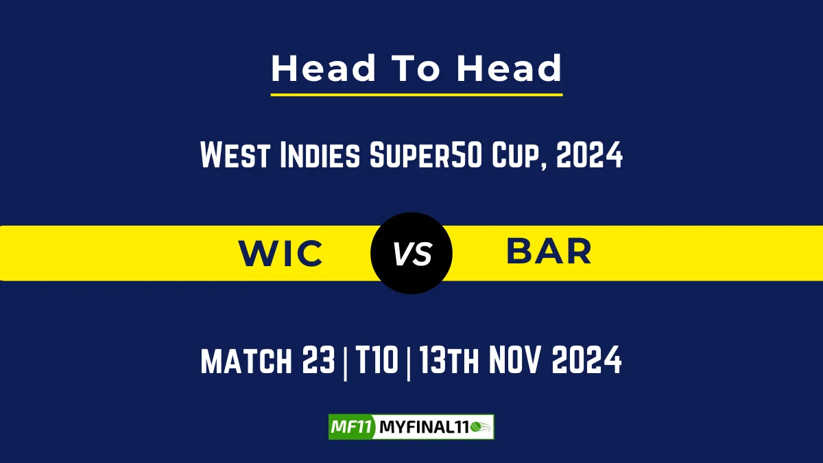 WIC vs BAR Player Battle, Head to Head Team Stats, Team Record