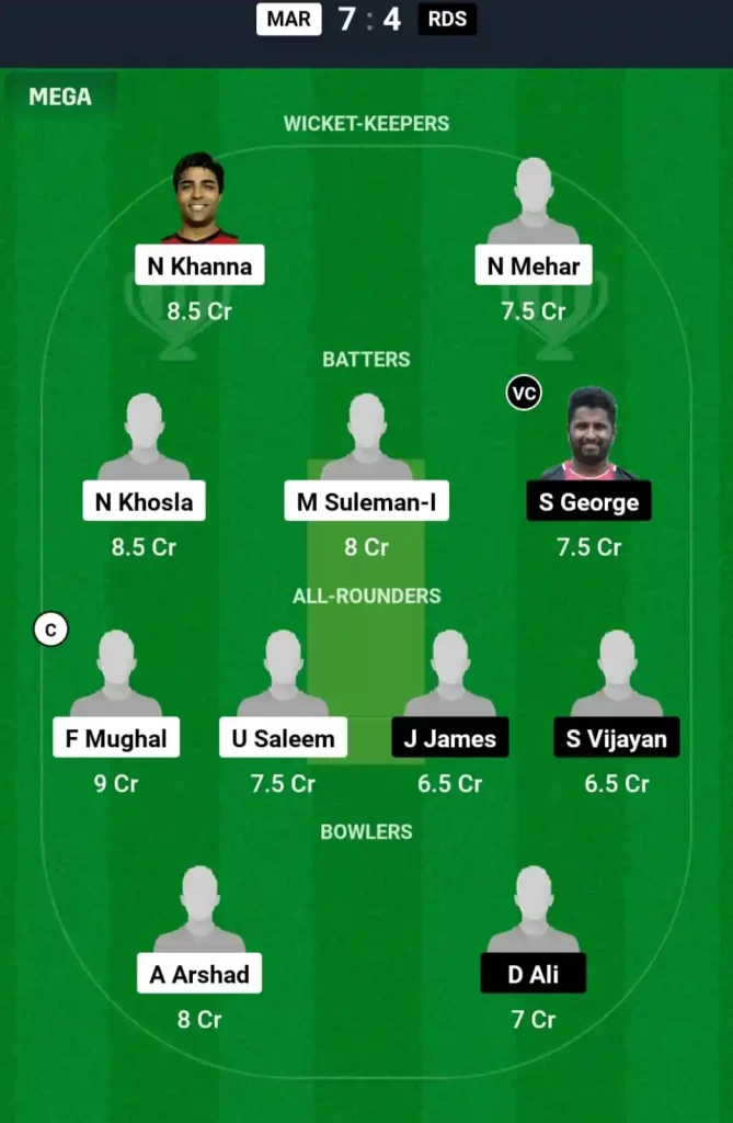 MAR vs RDS Dream11 Prediction Today: Match 91 Pitch Report, Playing11 and Stats | ECS T10 Malta 2024