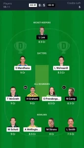 AS-W vs HB-W Dream11 Prediction Today: Match 29 Pitch Report, Playing11 and Stats | Australian Women's T20 Bash 2024