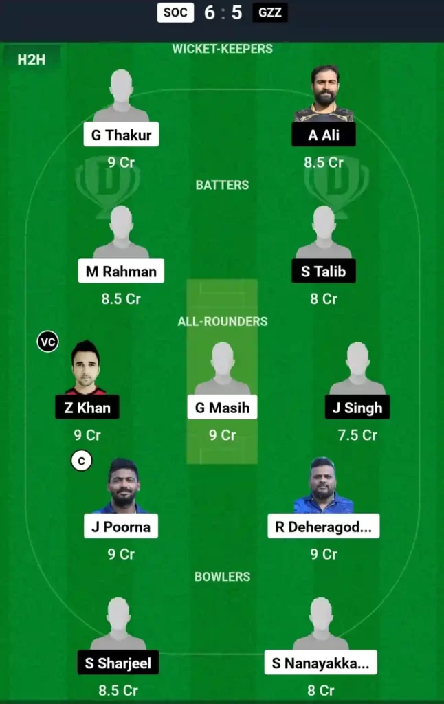 SOC vs GZZ Dream11 Prediction Today: Match 102 Pitch Report, Playing11 and Stats | ECS T10 Malta 2024