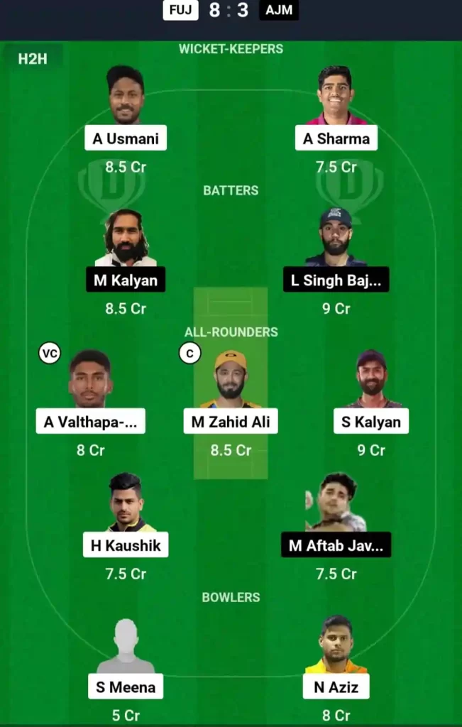 FUJ vs AJM Dream11 Prediction Today: Match 14 Pitch Report, Playing11 and Stats | Emirates D50 2024