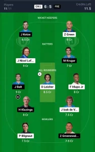 GWJ vs FRE Dream11 Prediction Today: Match 9 Pitch Report, Playing11 and Stats | Namibia Castle Lite T20 Franchise 2024