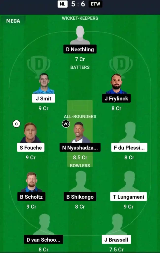 NL vs ETW Dream11 Prediction Today: Match 10 Pitch Report, Playing11 and Stats | Namibia Castle Lite T20 Franchise 2024