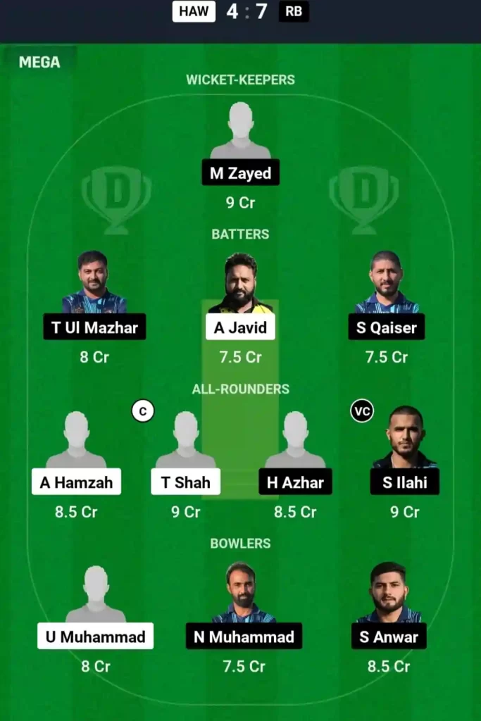 HAW vs RB Dream11 Prediction Today: Match 43 Pitch Report, Playing11 and Stats | ECS Spain T10 2024