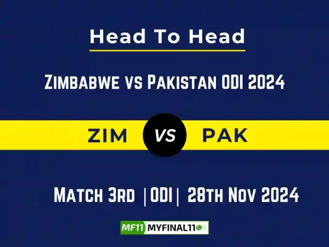 ZIM vs PAK Player Battle, Head to Head Team Stats, Team Record - Zimbabwe vs Pakistan ODI 2024