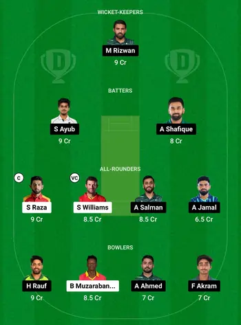 ZIM vs PAK Dream11