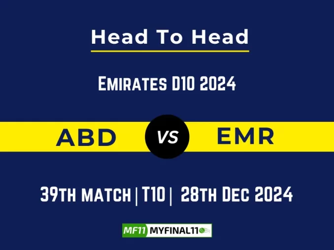 ABD vs EMR Player Battle, Head to Head Team Stats, Player Record