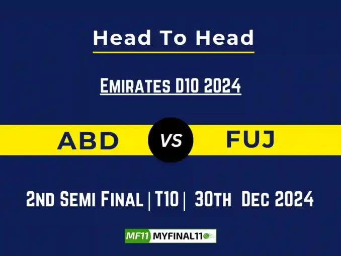 ABD vs FUJ Player Battle, Head to Head Team Stats, Player Record