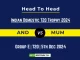 AND vs MUM Player Battle, Head to Head Team Stats, Team Record