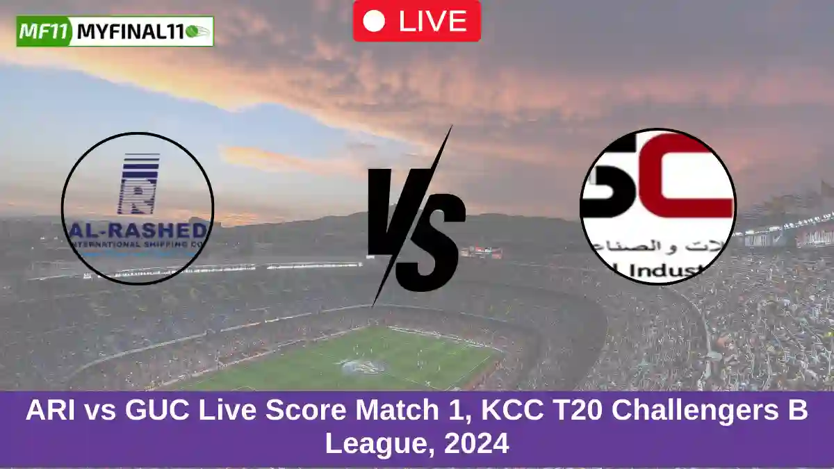 ARI vs GUC Live Score Match 1, KCC T20 Challengers B League, 2024