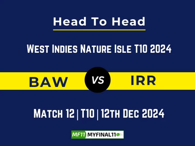 BAW vs IRR Player Battle, Head to Head Team Stats, Team Record