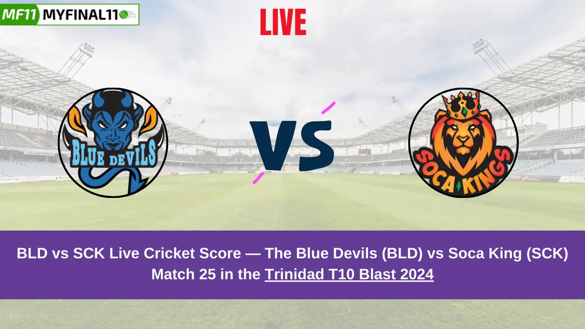 BLD vs SCK Live Score: Scorecard, Ball by Ball Commentary - Match 25, Trinidad T10 Blast 2024