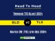 BLD vs TLS Player Battle, Head to Head Team Stats, Team Record