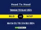 BLD vs WSP Player Battle, Head to Head Team Stats, Team Record