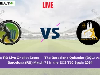 BQL vs RB Live Score: Scorecard, Ball by Ball Commentary - Match 79, ECS T10 Spain 2024