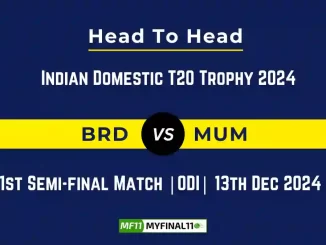 BRD vs MUM Player Battle, Head to Head Team Stats, Team Record - Indian Domestic T20 Trophy 2024