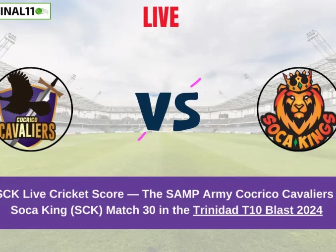 CCL vs SCK Live Score: Scorecard, Ball by Ball Commentary - Match 30, Trinidad T10 Blast 2024