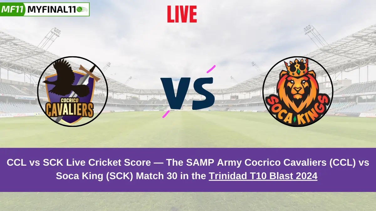 CCL vs SCK Live Score: Scorecard, Ball by Ball Commentary - Match 30, Trinidad T10 Blast 2024