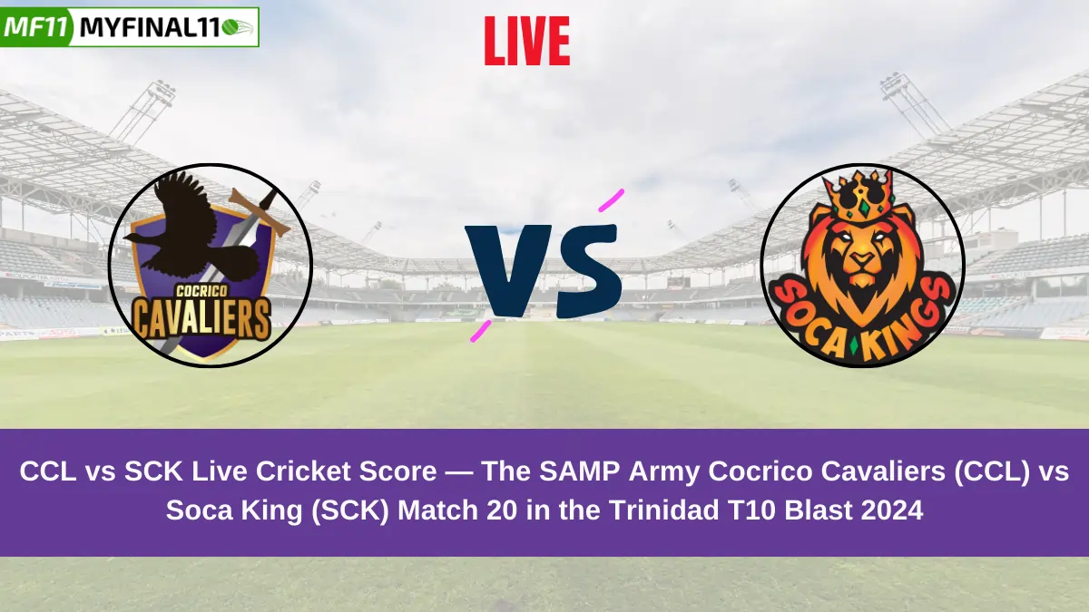 CCL vs SCK Live Score: Scorecard, Ball by Ball Commentary - Match 20, Trinidad T10 Blast 2024