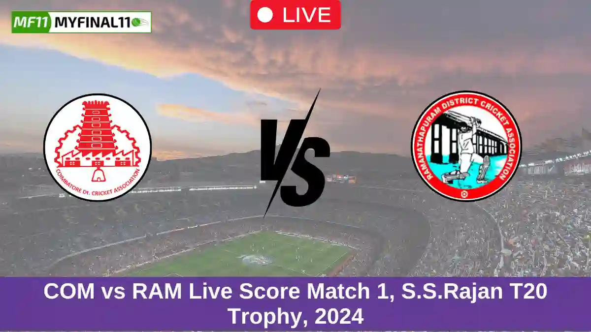 COM vs RAM Live Score Match 1, S.S.Rajan T20 Trophy, 2024