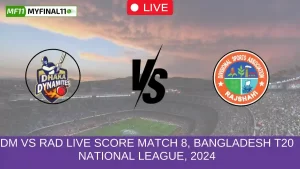 DM vs RAD Live Score Match 8, Bangladesh T20 National League, 2024