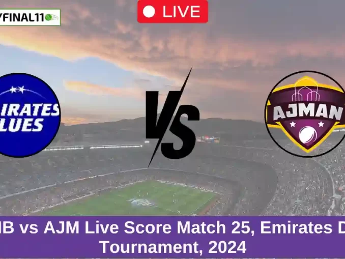 EMB vs AJM Live Score Match 25, Emirates D10 Tournament, 2024