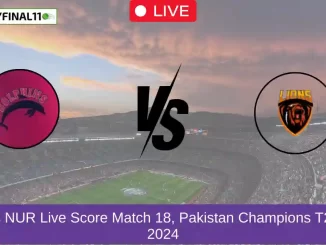 END vs NUR Live Score Match 18, Pakistan Champions T20 Cup, 2024