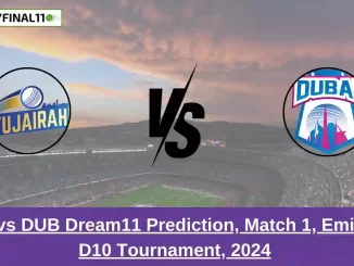 _FUJ vs DUB Dream11 Prediction, Match 1, Emirates D10 Tournament, 2024