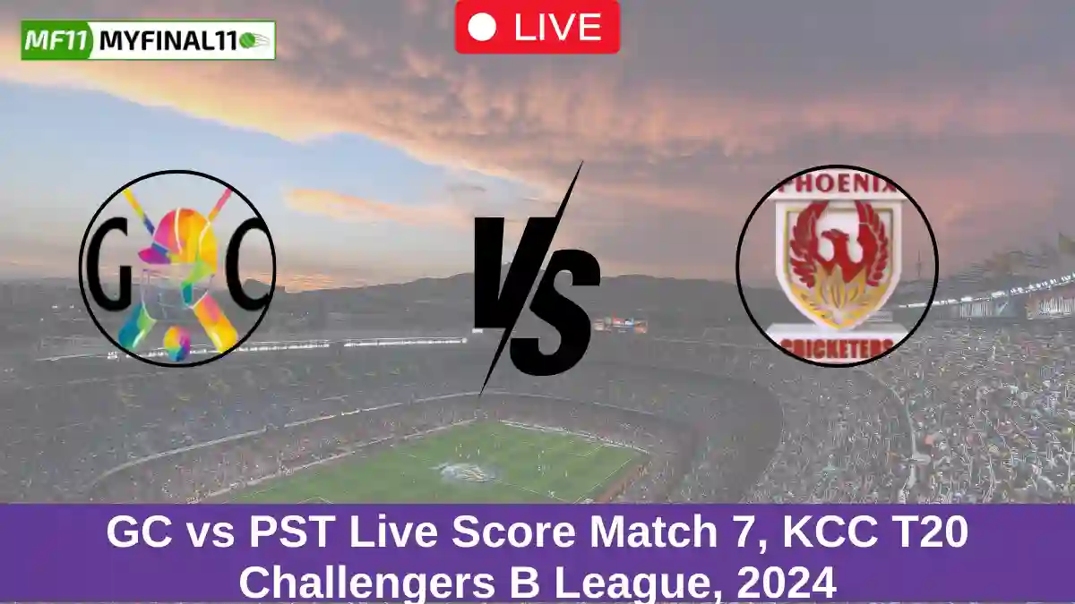 GC vs PST Live Score Match 7, KCC T20 Challengers B League, 2024